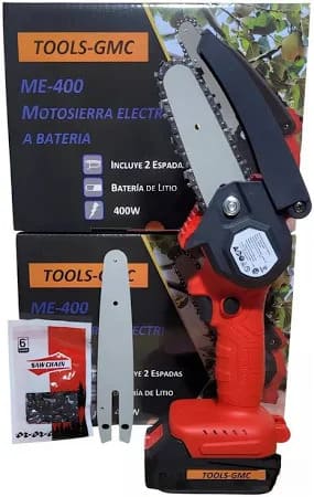 Mini Motosierra + Caja Herramientas Trinquetes de 46 Piezas
